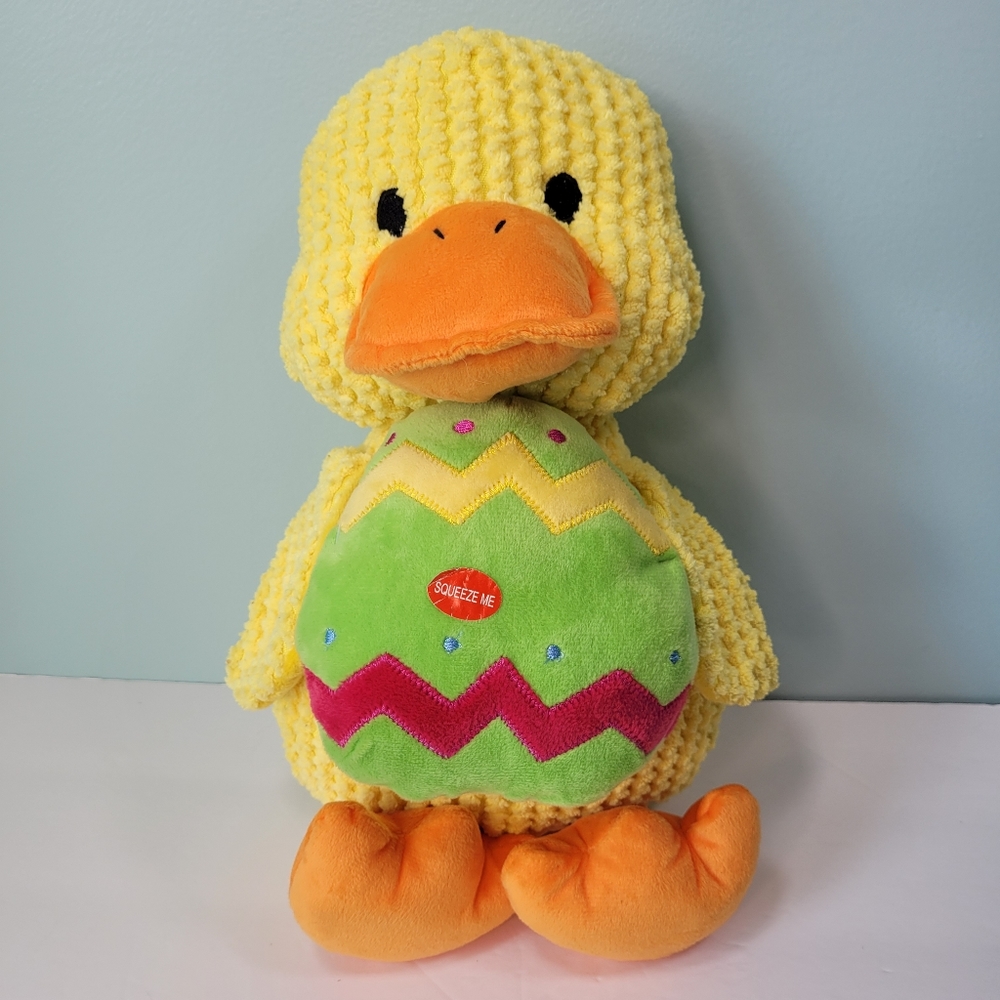 Patchwork Pet Chick with Easter Egg Premium Dog Toy Chenille Plush 2 in 1 Large